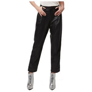 AS by DF Bianca High Rise Black Leather Trouser Pants Size 4‎ Brat